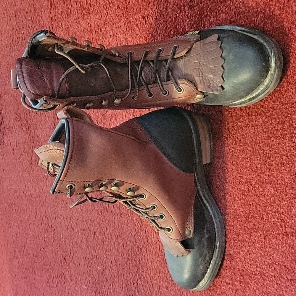 Steel toe boots.